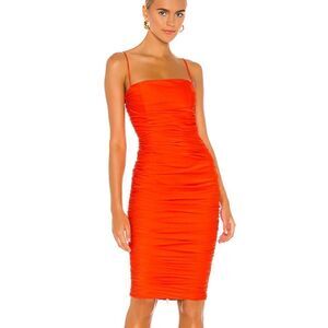 Nookie Cooper Midi Dress in Tangerine